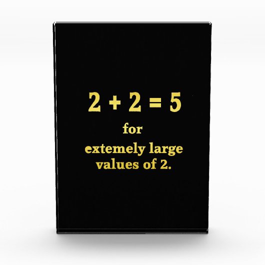 2 + 2 = 5 Funny Math Joke Fotoblock (Vorderseite)