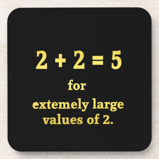 2 + 2 = 5 Funny Math Joke Getränkeuntersetzer (Vorderseite)