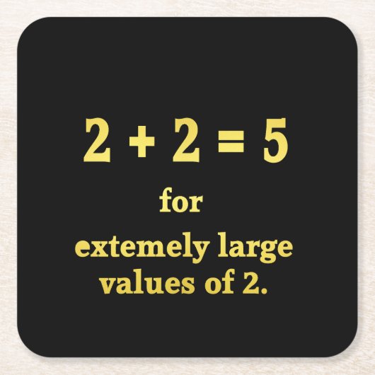 2 + 2 = 5 Funny Math Joke Rechteckiger Pappuntersetzer (Vorderseite)