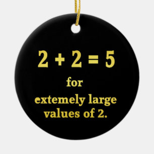 2 + 2 = 5 Lustiger Mathe-Witz Keramik Ornament