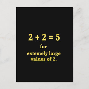 2 + 2 = 5 Lustiger Mathe-Witz Postkarte