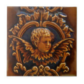 2. 2. Antique Viktorianisch Cherub Angel Tile Repr Fliese (Vorderseite)