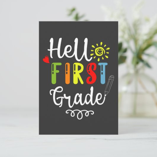 2/2 - Hallo Shirt der ersten Klasse, Studierende d Dankeskarte (Stehend Vorderseite)