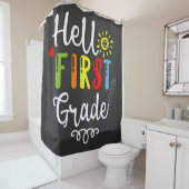 2/2 - Hallo Shirt der ersten Klasse, Studierende d Duschvorhang (Beispiel)