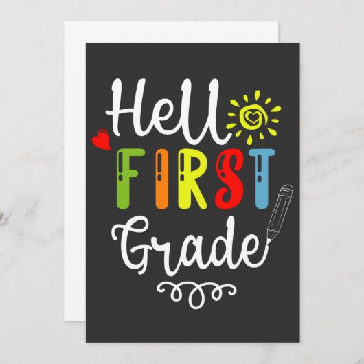 2/2 - Hallo Shirt der ersten Klasse, Studierende d Einladung (Vorne/Hinten)