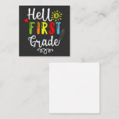 2/2 - Hallo Shirt der ersten Klasse, Studierende d Quadratische Visitenkarte (Vorne/Hinten)