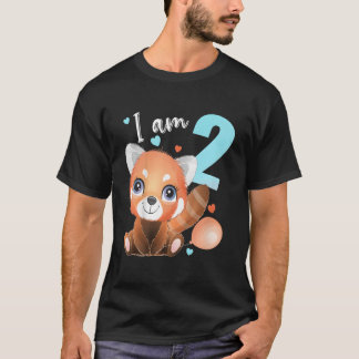 2 2 Rote Panda T-Shirt