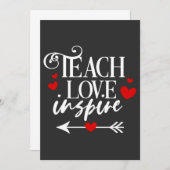 2/2 Teach Liebe Inspirierte Shirt Kindergartenlehr Einladung (Vorne/Hinten)