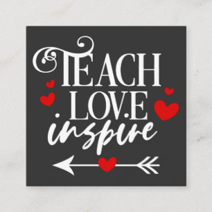 2/2 Teach Liebe Inspirierte Shirt Kindergartenlehr Quadratische Visitenkarte