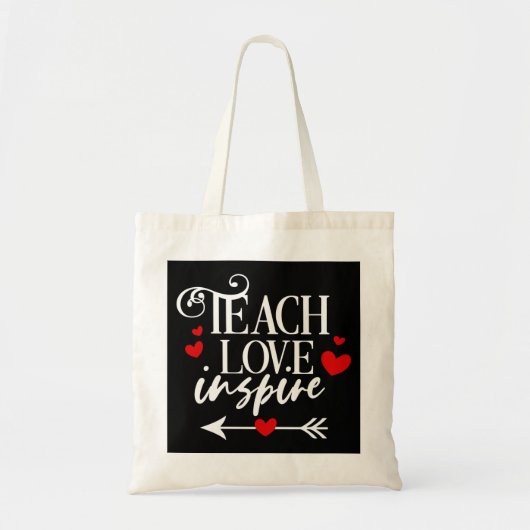 2/2 Teach Liebe Inspirierte Shirt Kindergartenlehr Tragetasche (Vorne)