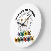 2/4, It's A Good Day To Teach Tiny Humans, Teacher Große Wanduhr (Winkel)