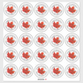 2,5" Ahornsirup-Etikett Roter Ahornleaf Aufkleber (Blatt)