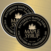 2,5" Ahornsirup wasserdicht durchsichtig oder weiß Aufkleber