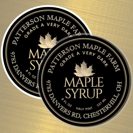 2,5" Ahornsirup wasserdicht durchsichtig oder weiß Aufkleber