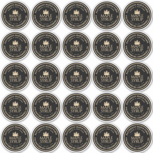 2,5" Ahornsirup wasserdicht durchsichtig oder weiß Aufkleber (Vorderseite)