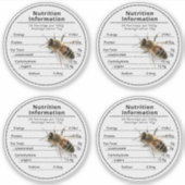 2,5" Australische Honigernährung mit Biene klar Aufkleber (Vorderseite)