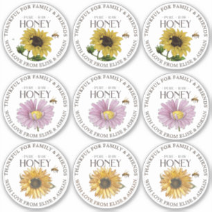 2.5" Honey Dankbar für die Blume Stic, Familienfre Aufkleber