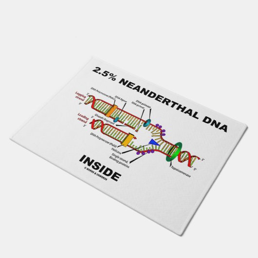 2,5% Neanderthaler DNA Inside Biology Geek Spaß Fußmatte (Schrägansicht)