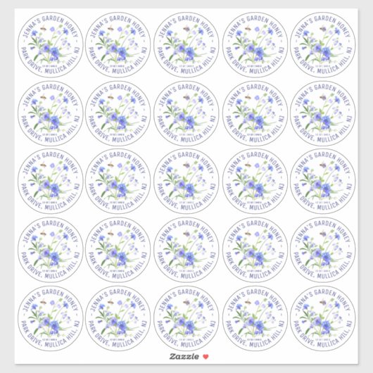 2,5" Wasserfeste Honigbeete und Wildblumen Aufkleber (Blatt)