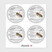 2,5" Weißer Mason Jar Honey Nutrition Label Bee (Blatt)