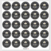 2,5" White Daisy Mason Jar Black Waterproof Label (Blatt)