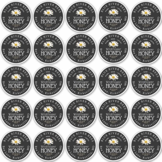 2,5" White Daisy Mason Jar Black Waterproof Label (Vorderseite)