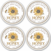 2,5" White Honey Mason Jar Lid Label Sonnenblumen (Vorderseite)