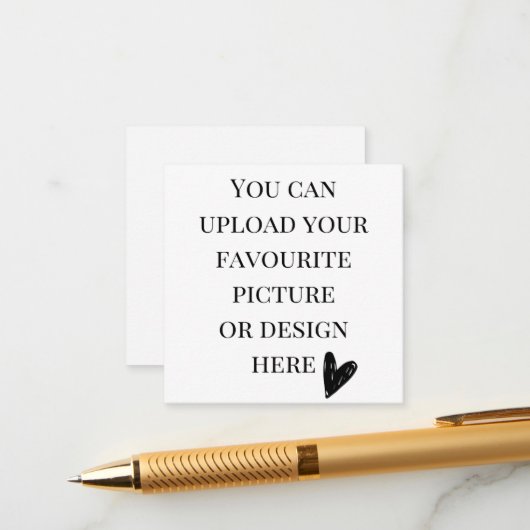 2,5" x 2,5" Einschließkarte anpassen - Quadrat Begleitkarte (Vorderseite/Rückseite Beispiel)