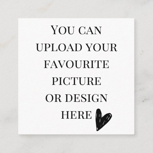 2,5" x 2,5" Einschließkarte anpassen - Quadrat Begleitkarte (Rückseite)