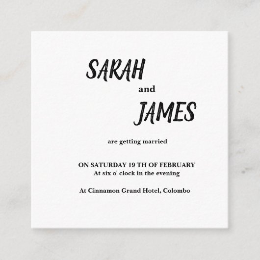 2,5" x 2,5" Umschließungskarte Begleitkarte (Vorderseite)