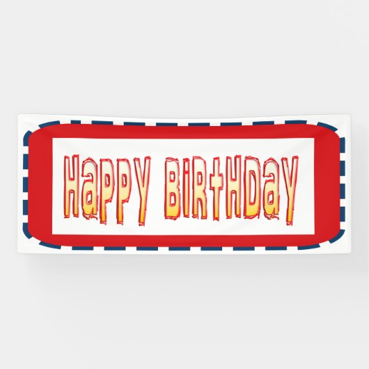2.5' x 6' Banner GLÜCKLICHGeburtstagsgeschenk+Gebu (Horizontal)