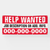 2.5' X 6' Hilfe Gewollt Banner (Horizontal)