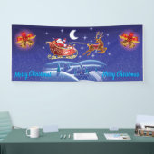 2,5' x 6' WeihnachtsVinyl Banner Santa Schlittenfa (Messe)