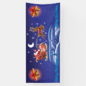 2,5' x 6' WeihnachtsVinyl Banner Santa Schlittenfa (Vertikal)