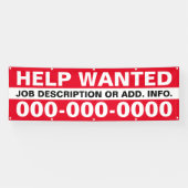 2.5' X 8' Hilfe Gewollt Banner (Horizontal)