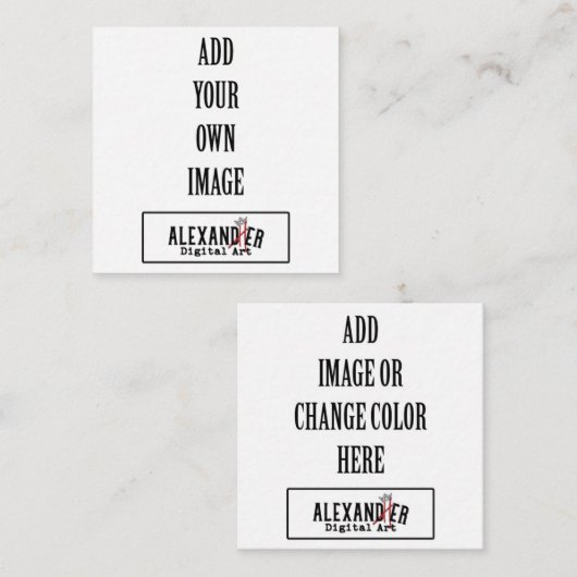 2,5x2,5" Tag oder Begleitkarte (Vorne/Hinten)