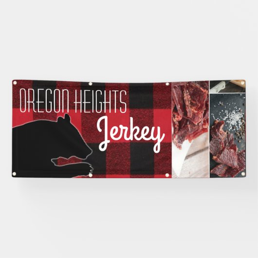 2,5'x6' Geschäftsankündigung Red Buffalo Bären Bla Banner (Horizontal)