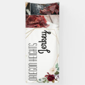 2,5'x6' Geschäftsankündigung von White Roses Gold Banner (Vertikal)