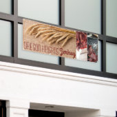 2.5'x6' Geschäftsankündigung Weizen auf Burlap-Sac Banner (Äußeres Gebäude)