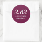2.62 Minimalistischer Marathonsticker Runder Aufkleber (Tasche)