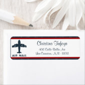 2,75" x 2,25" Rücksendeadresse Flugzeug Blue (Insitu)