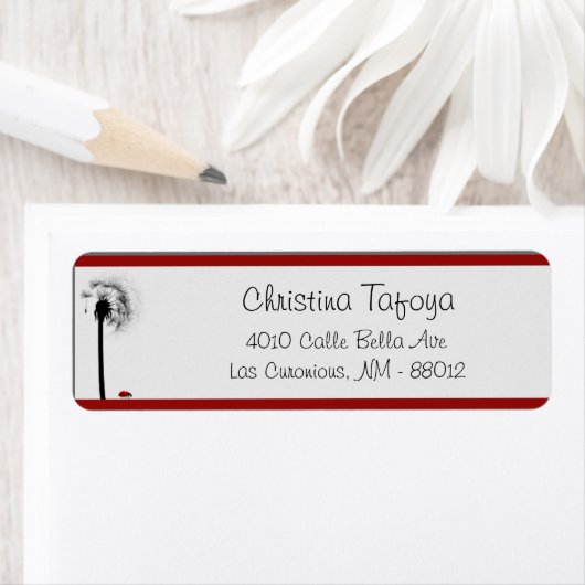 2,75" x 2,25" Rücksendeadresse Lady Bug on Dandeli (Insitu)