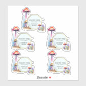 2,7 x 2,9 Zoll Mushroom-Etiketten Aufkleber (Blatt)