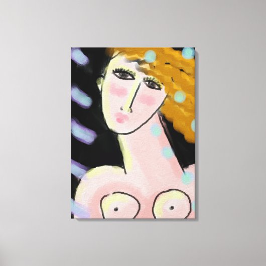 2. Abstraktes digitales Portrait einer Frau Leinwanddruck (Vorderseite)