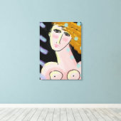 2. Abstraktes digitales Portrait einer Frau Leinwanddruck (Insitu (Holzboden))