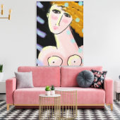 2. Abstraktes digitales Portrait einer Frau Leinwanddruck (Insitu (Wohnzimmer))