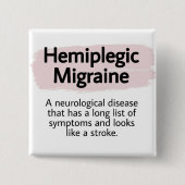2" Abzeichen - miplegische Migräne Button (Vorderseite)