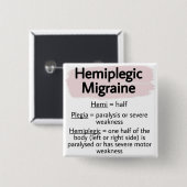 2" Abzeichen - miplegische Migräne Button (Vorne & Hinten)