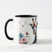 2 Adorable Giraffen mit Schmetterlingen Tasse (Links)