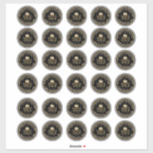 2" Ahornsirup Gold Leaf auf der schwarzen wasserdi Aufkleber (Blatt)